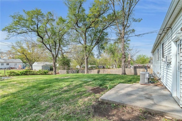 2411 NE 60th St, Gladstone, MO 64118 - view of yard with a fenced backyard, a patio, and cooling unit
