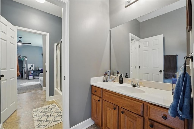 797 NW 1621st Rd, Bates City, MO 64011 - bathroom with vanity and ceiling fan