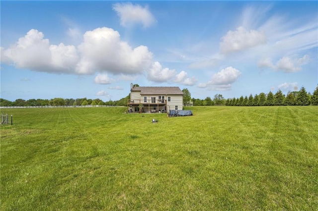 797 NW 1621st Rd, Bates City, MO 64011 - view of yard featuring a wooden deck and a rural view