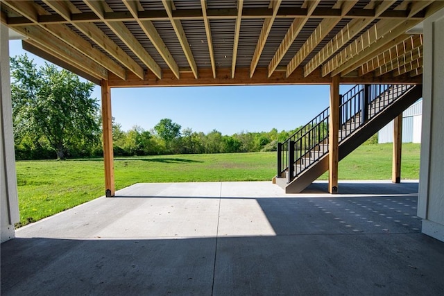 view of patio featuring stairs