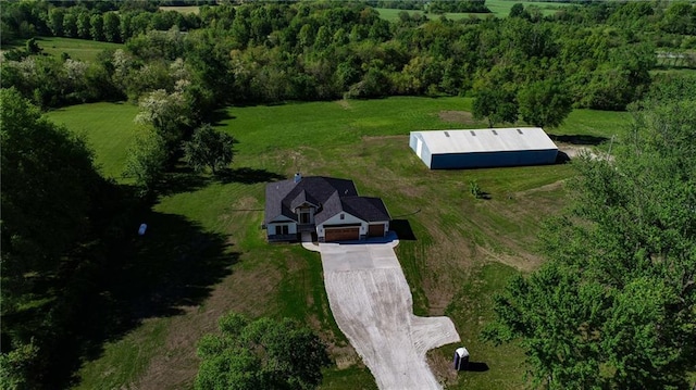 drone / aerial view with a rural view