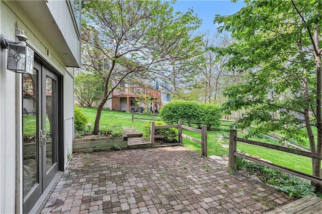 view of patio / terrace featuring french doors