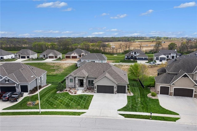 aerial view featuring a residential view