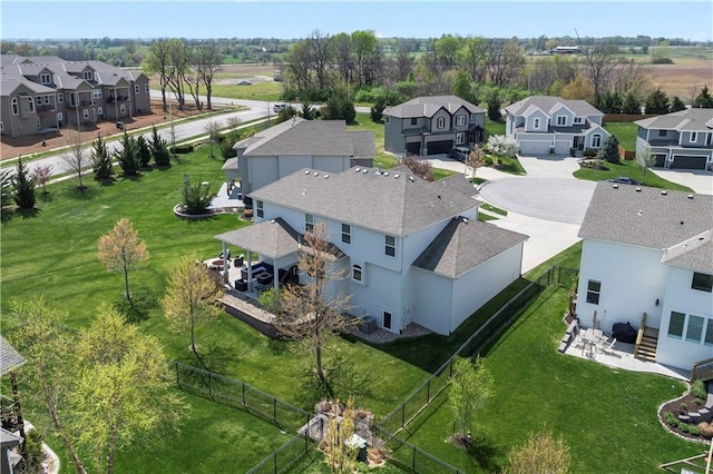 aerial view of residential area