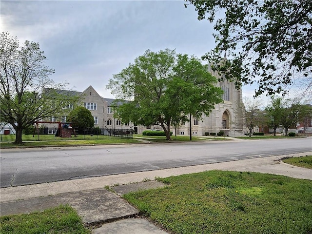 view of road featuring curbs and sidewalks