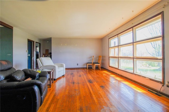 25388 Chieftain Rd, Lawrence, KS 66044 - living room featuring light wood-style floors, baseboards, and visible vents