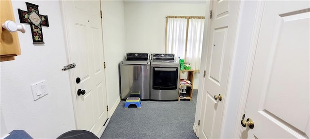 1463 Missouri Rd, Iola, KS 66749 - laundry room with independent washer and dryer and carpet flooring