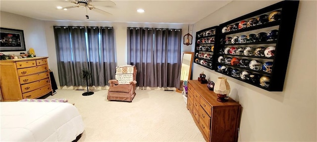 1463 Missouri Rd, Iola, KS 66749 - carpeted bedroom featuring recessed lighting and ceiling fan