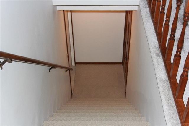 1410 Grandview Dr, Warrensburg, MO 64093 - stairway with carpet floors