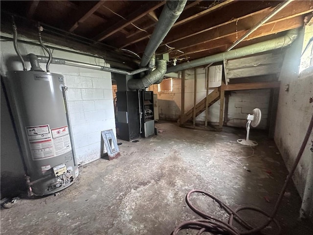 218 S Kent St, Excelsior Springs, MO 64024 - unfinished basement featuring water heater and heating unit