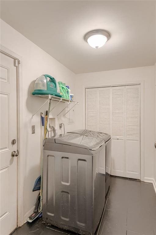 laundry area featuring washing machine and dryer