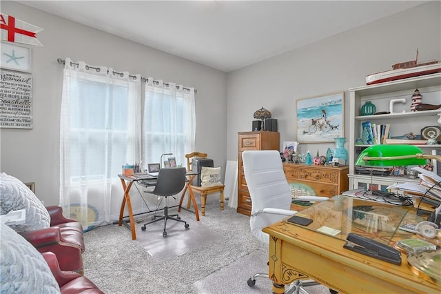 view of carpeted office