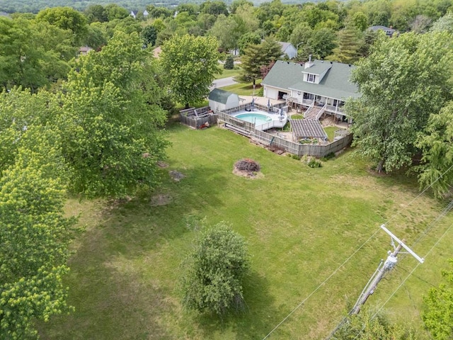 24545 W 54th St, Shawnee, KS 66226 - view from above of property with a pool area