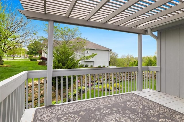 exterior space featuring a pergola and a yard
