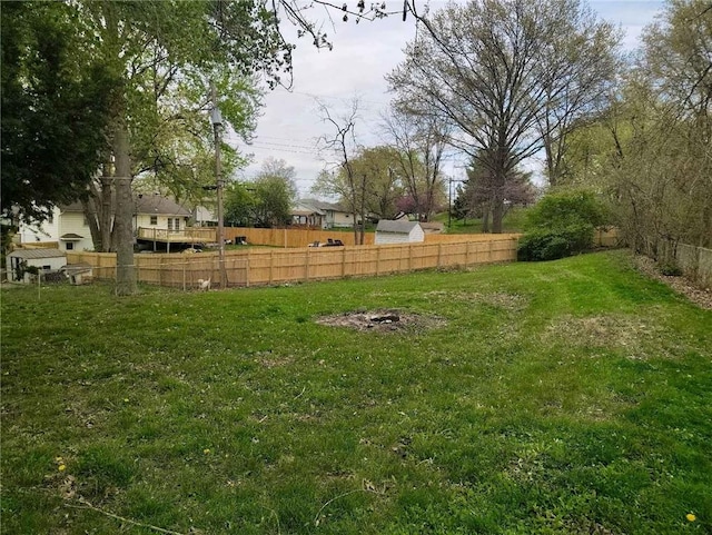 view of yard with fence