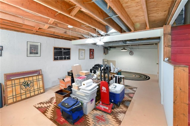 view of finished basement