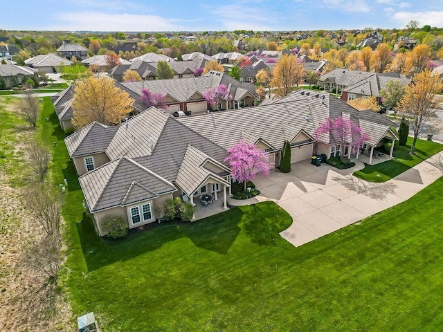 aerial view of residential area