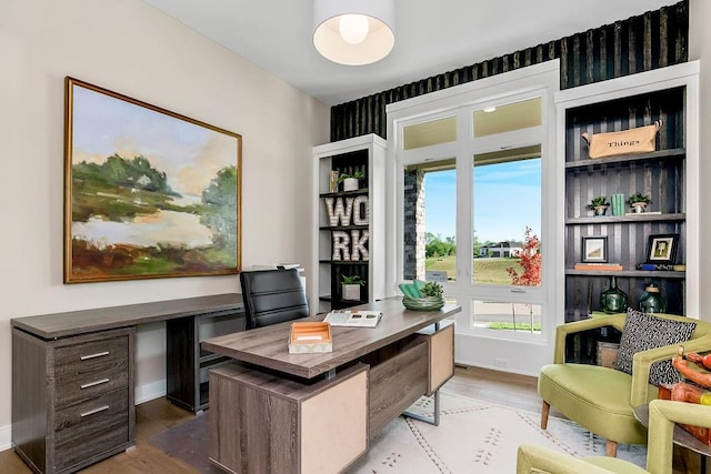 16159 S Kaw St, Olathe, KS 66062 - home office with wood finished floors, healthy amount of natural light, and baseboards