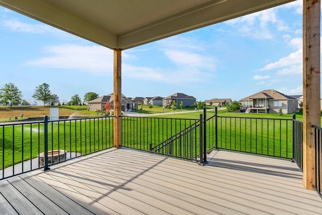 16159 S Kaw St, Olathe, KS 66062 - deck featuring a residential view and a lawn