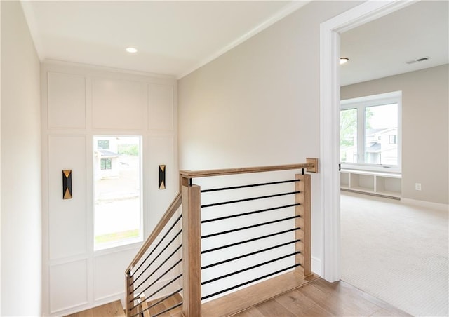 15436 W 161st Ter, Olathe, KS 66062 - staircase with baseboards, wood finished floors, and ornamental molding