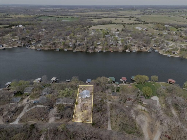 4955 Saratoga Dr, Mclouth, KS 66054 - drone / aerial view with a water view