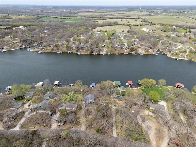 4955 Saratoga Dr, Mclouth, KS 66054 - bird's eye view featuring a water view