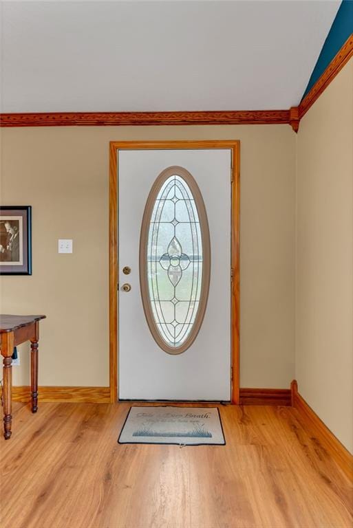 4955 Saratoga Dr, Mclouth, KS 66054 - foyer entrance with light wood-type flooring and baseboards