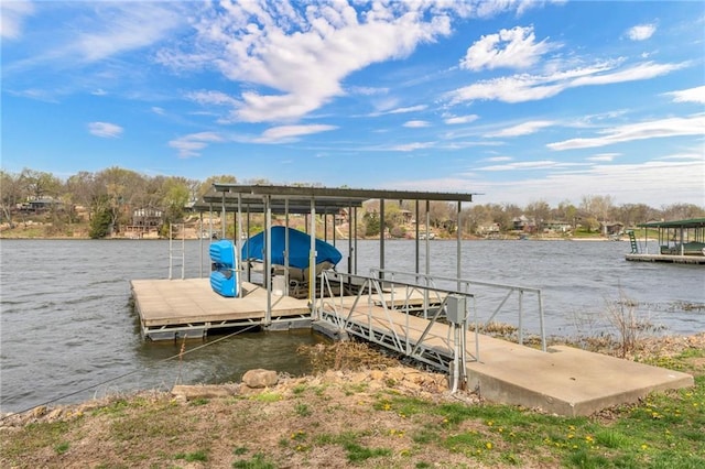 4955 Saratoga Dr, Mclouth, KS 66054 - dock area featuring a water view