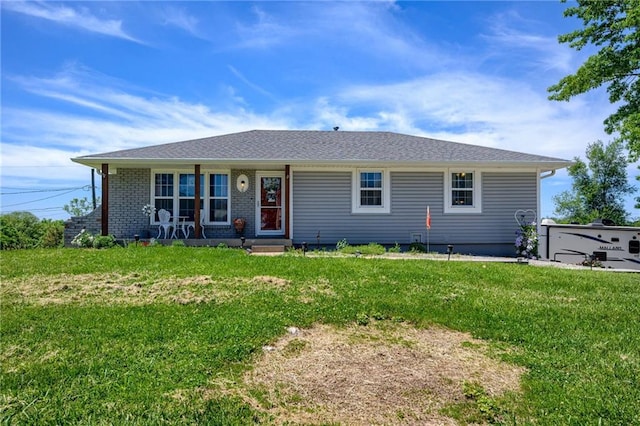 50 N 80th Pl, Kansas City, KS 66111 - ranch-style home with a front yard and brick siding