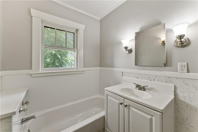 809 S Crysler Ave, Independence, MO 64052 - bathroom with a bath, crown molding, and vanity