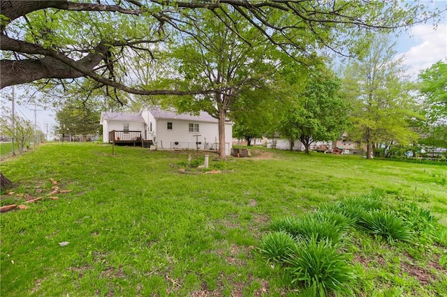 view of yard featuring a deck