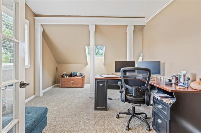 12848 S Rene St, Olathe, KS 66062 - carpeted office featuring baseboards and ornamental molding