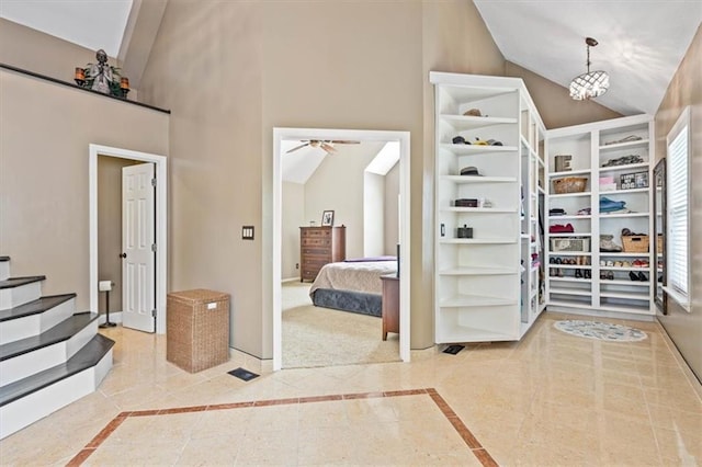 12848 S Rene St, Olathe, KS 66062 - walk in closet with ceiling fan and high vaulted ceiling