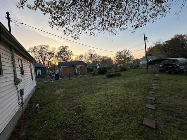 view of yard with fence