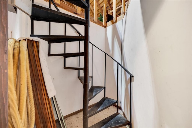 1707 NW Ashton Dr, Blue Springs, MO 64015 - stairway featuring baseboards