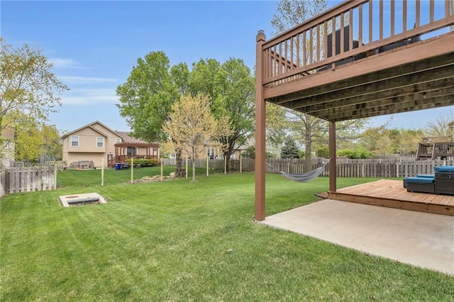 16754 W 156th Ter, Olathe, KS 66062 - view of yard featuring a wooden deck and a patio area
