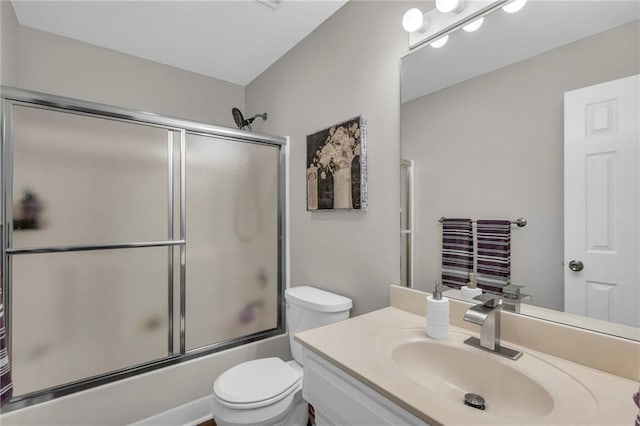 16754 W 156th Ter, Olathe, KS 66062 - full bath featuring vanity, toilet, and bath / shower combo with glass door