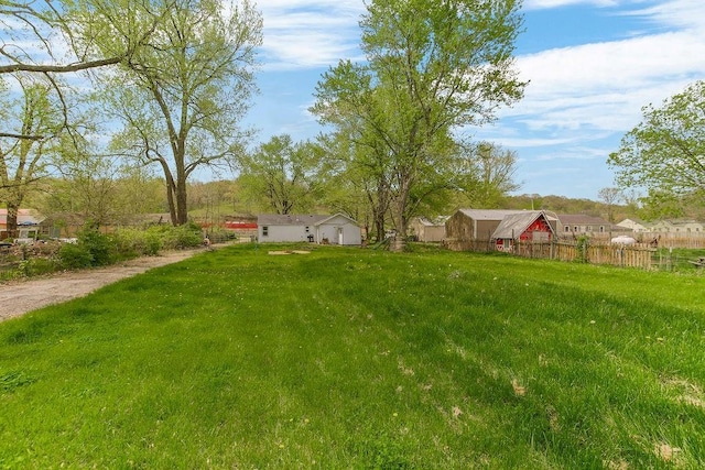 view of yard featuring fence
