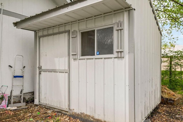 view of shed