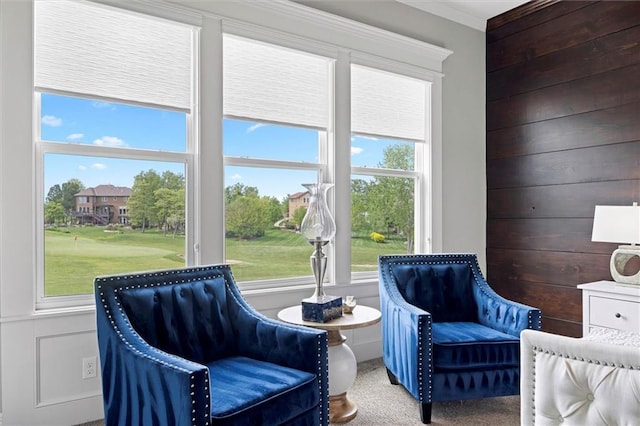 24212 W 69th St, Shawnee, KS 66226 - living area featuring healthy amount of natural light and crown molding