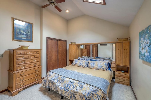 24101 E 223rd St, Harrisonville, MO 64701 - bedroom with baseboards, light carpet, lofted ceiling, and a closet