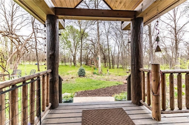 185 SW 51st Rd, Warrensburg, MO 64093 - wooden deck with a yard