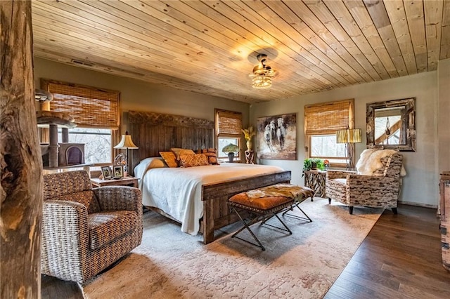 185 SW 51st Rd, Warrensburg, MO 64093 - bedroom featuring wood finished floors and wood ceiling