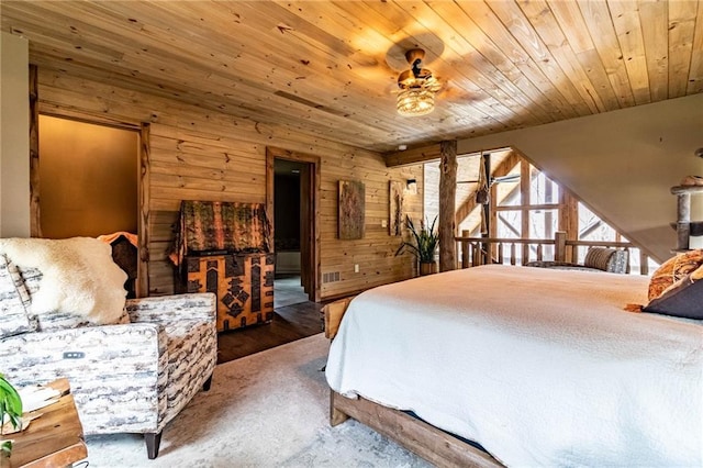 185 SW 51st Rd, Warrensburg, MO 64093 - bedroom featuring wood ceiling, wood walls, and wood finished floors