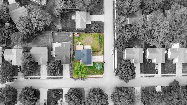 aerial perspective of suburban area featuring property parcel outlined