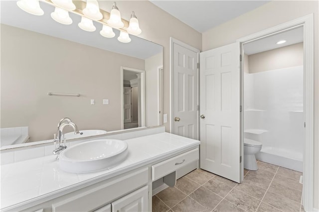 1010 SW Cross Creek Dr, Grain Valley, MO 64029 - full bathroom with toilet, walk in shower, and vanity