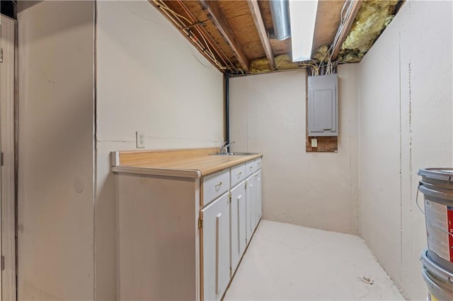 1010 SW Cross Creek Dr, Grain Valley, MO 64029 - clothes washing area featuring electric panel and a sink