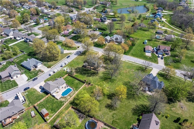 1010 SW Cross Creek Dr, Grain Valley, MO 64029 - bird's eye view featuring a water view and a residential view