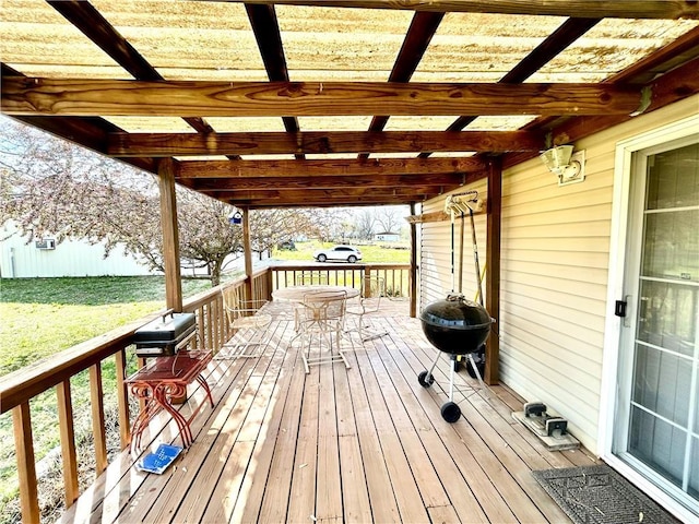 171 E 5th St, Schell City, MO 64783 - deck featuring a grill and outdoor dining space