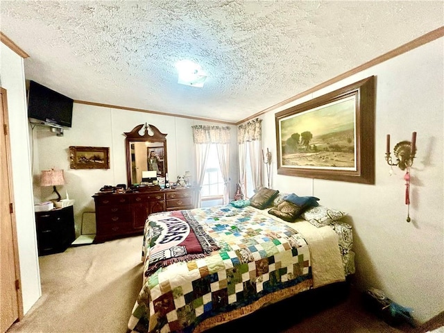 171 E 5th St, Schell City, MO 64783 - carpeted bedroom with crown molding and a textured ceiling